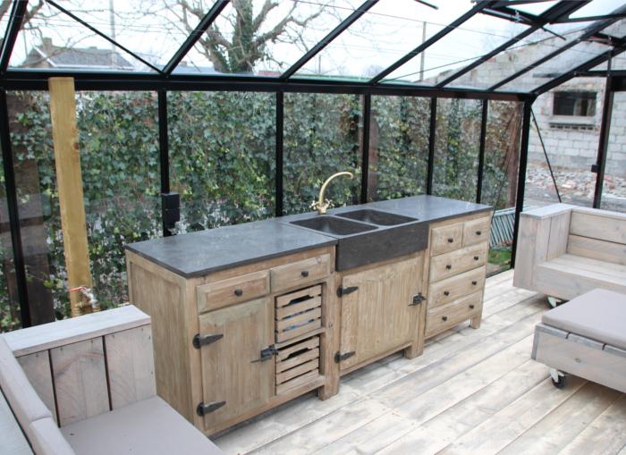 Am�nagement serre orangerie Sophie meuble en bois