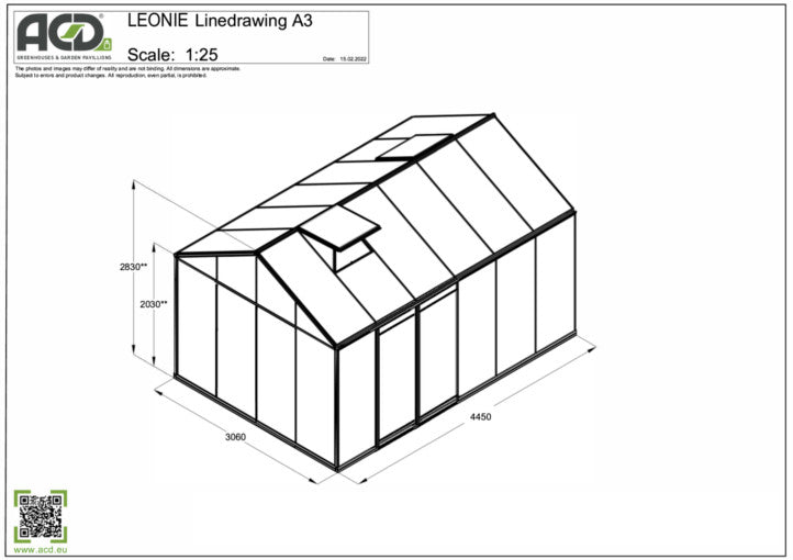 Léonie tuinkamer - Extra Hoog - 13,62 m²